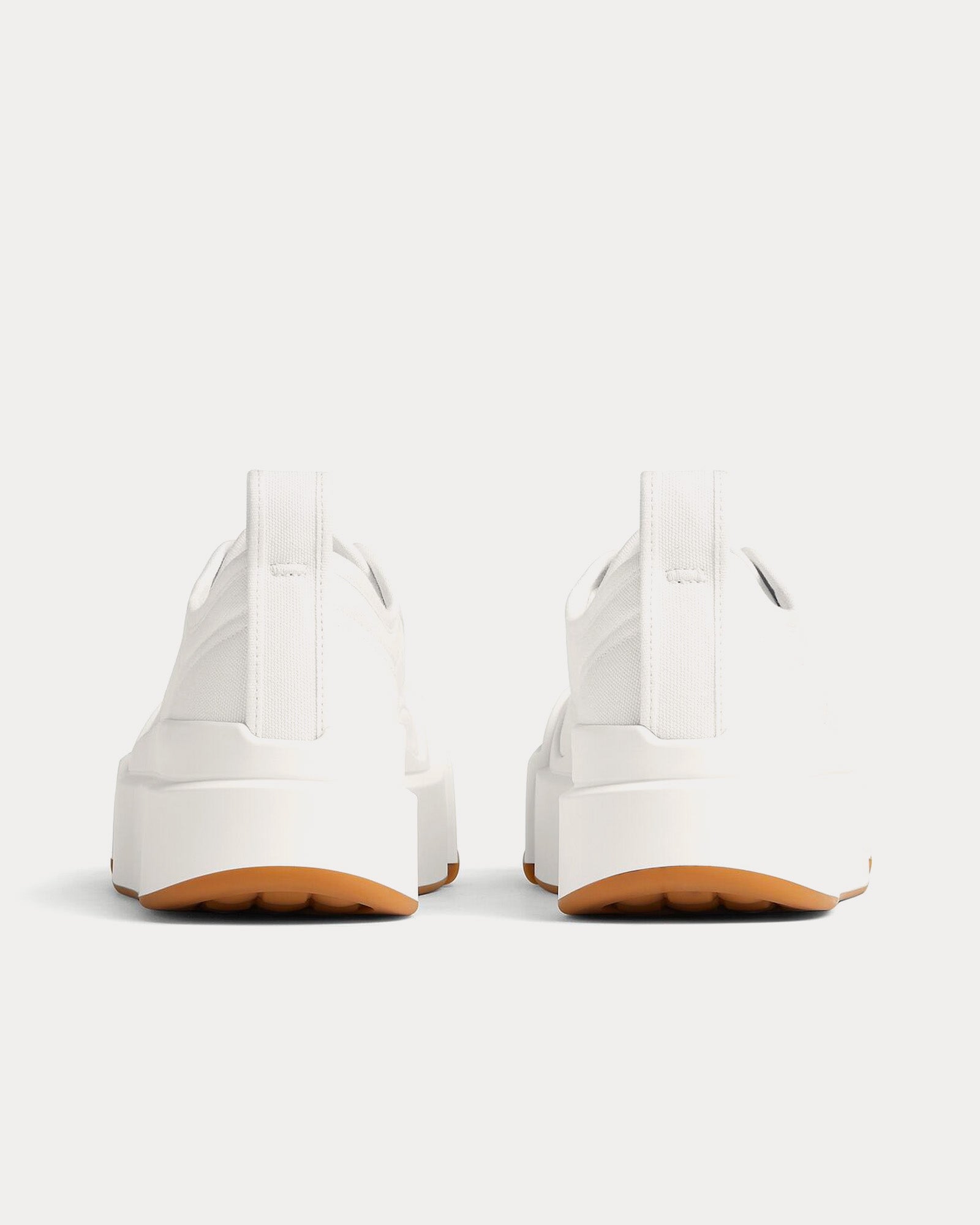 Bottega Veneta - Vulcan Platform Canvas Optic White Low Top Sneakers