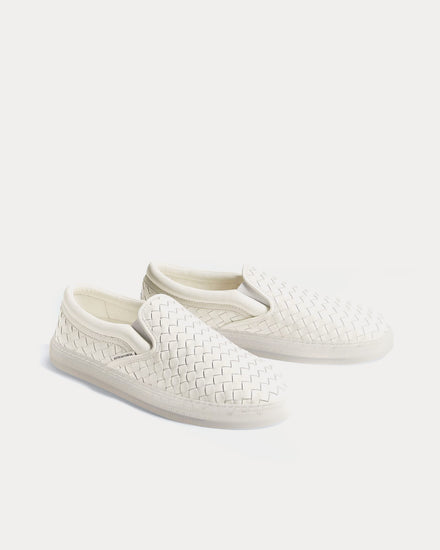 Bottega Veneta Serena Alabaster Slip On Sneakers - 3