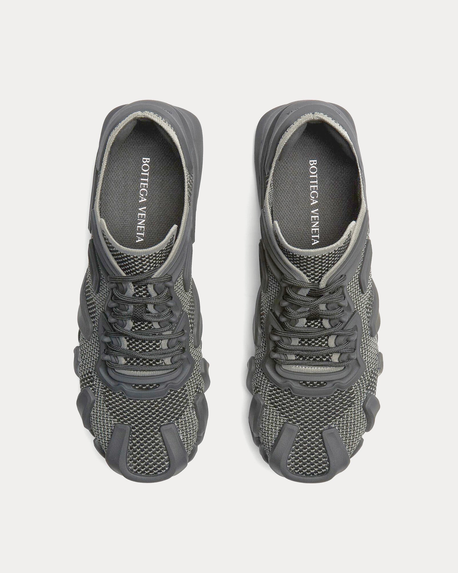 Bottega Veneta - Flex Technical Knit Grey Low Top Sneakers