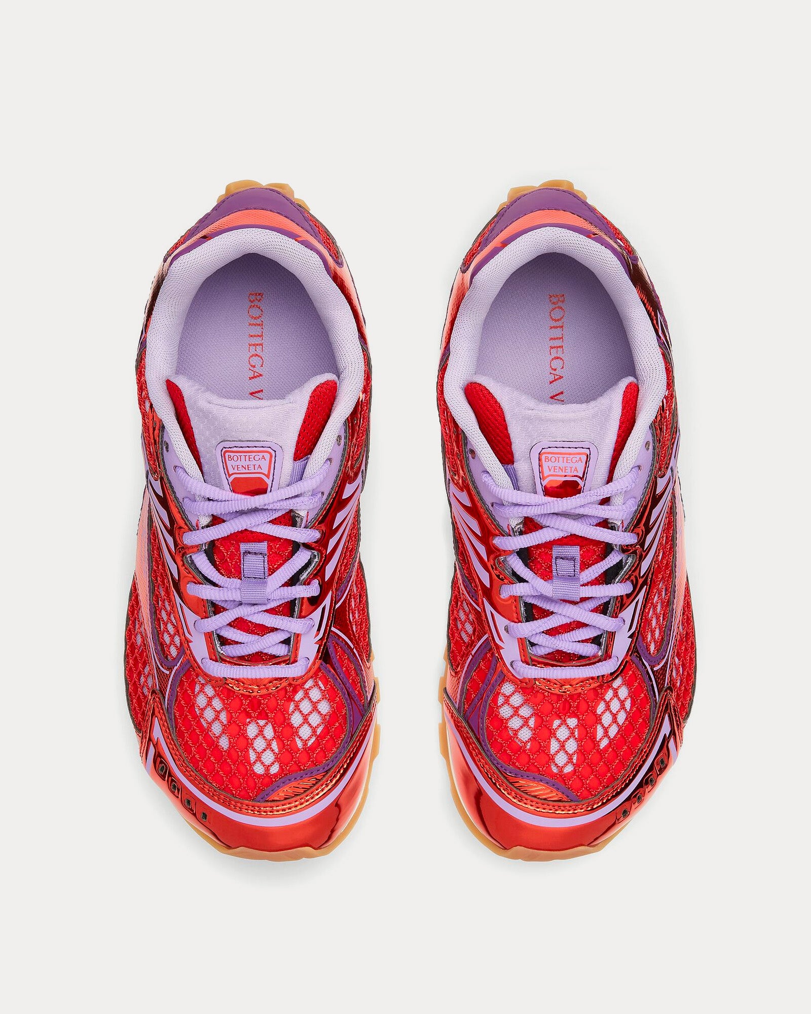 Bottega Veneta - Orbit Metallic Red / Wisteria Low Top Sneakers