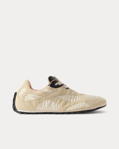 Bottega Veneta Orbit Flash Leather & Nylon Sea Salt / Black Low Top Sneakers