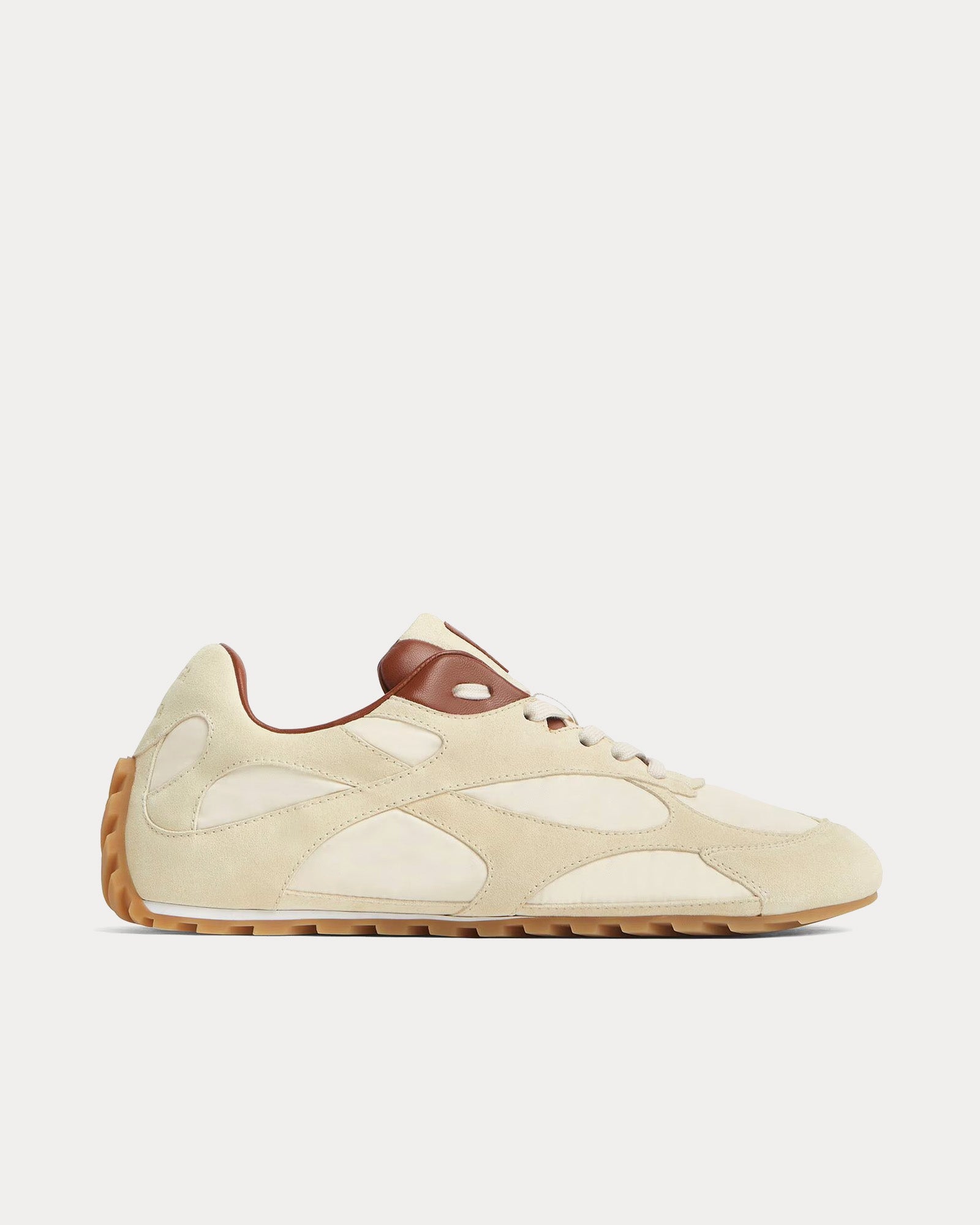 Bottega Veneta Tech Knit Stretch Sea Salt Sneakers 13 US (46) 651306 NIB $1300 BOTTEGA VENETA Orbit suede, leather, mesh and fishnet  main image 2