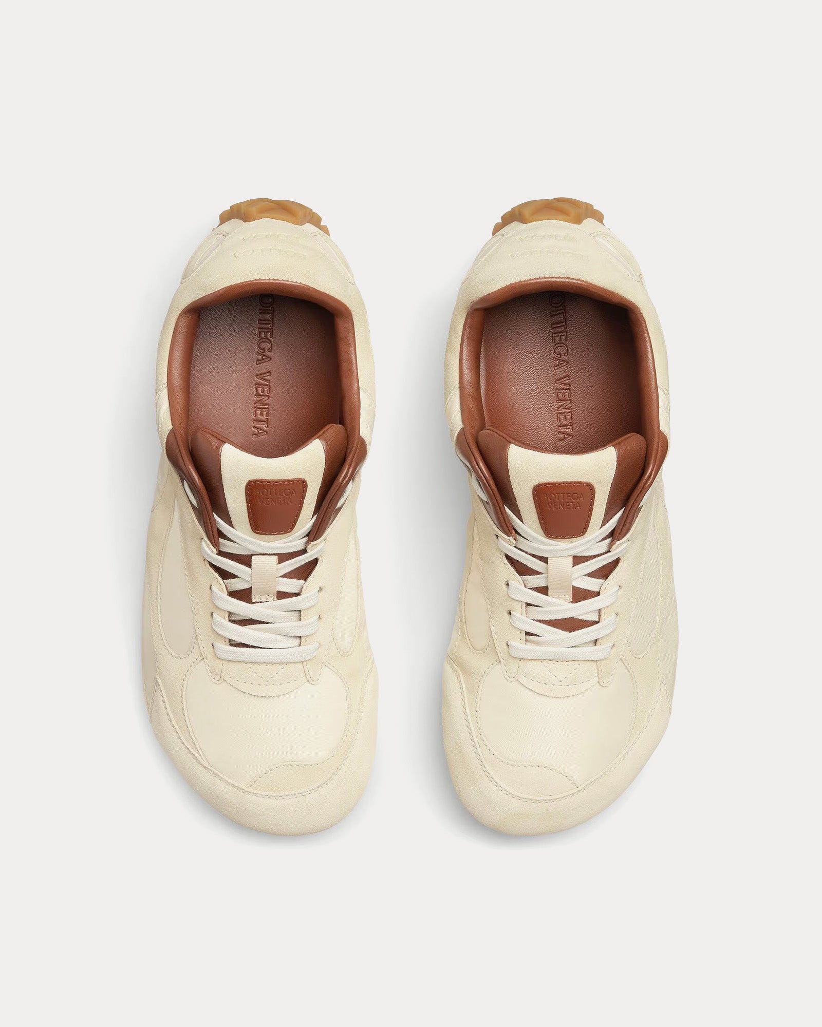 Bottega Veneta Men's Orbit Flash Sea Salt / Caramel Low Top Sneakers