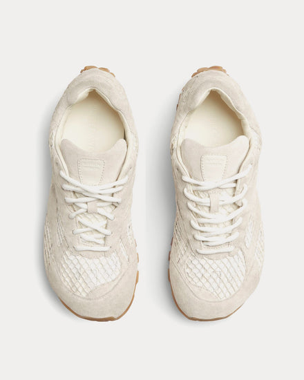 Bottega Veneta Orbit Suede & Mesh Sea Salt Low Top Sneakers - 2