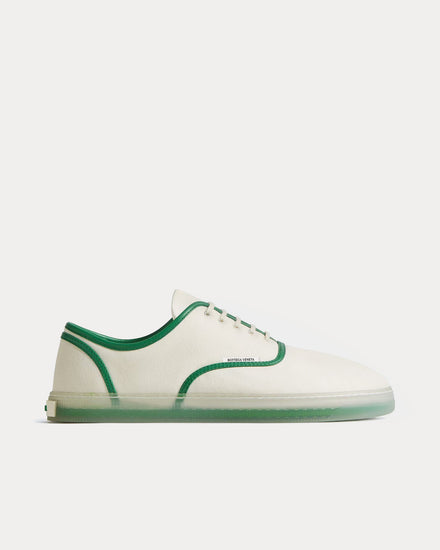 Bottega Veneta Serena Alabaster / Grass Green Low Top Sneakers - 1