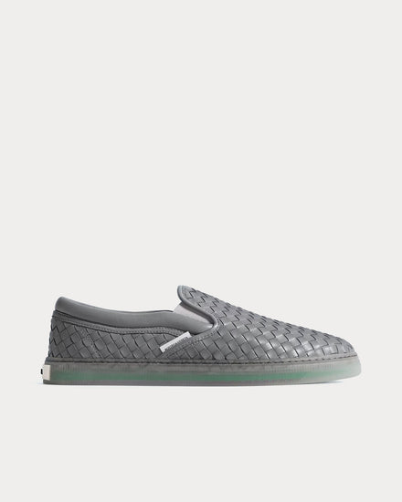 Bottega Veneta Serena Obsidian Grey Slip On Sneakers - 1
