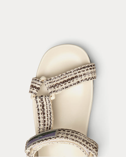 Bottega Veneta Trip Ribbon Fabric Sea Salt / Mole Sandals - 4