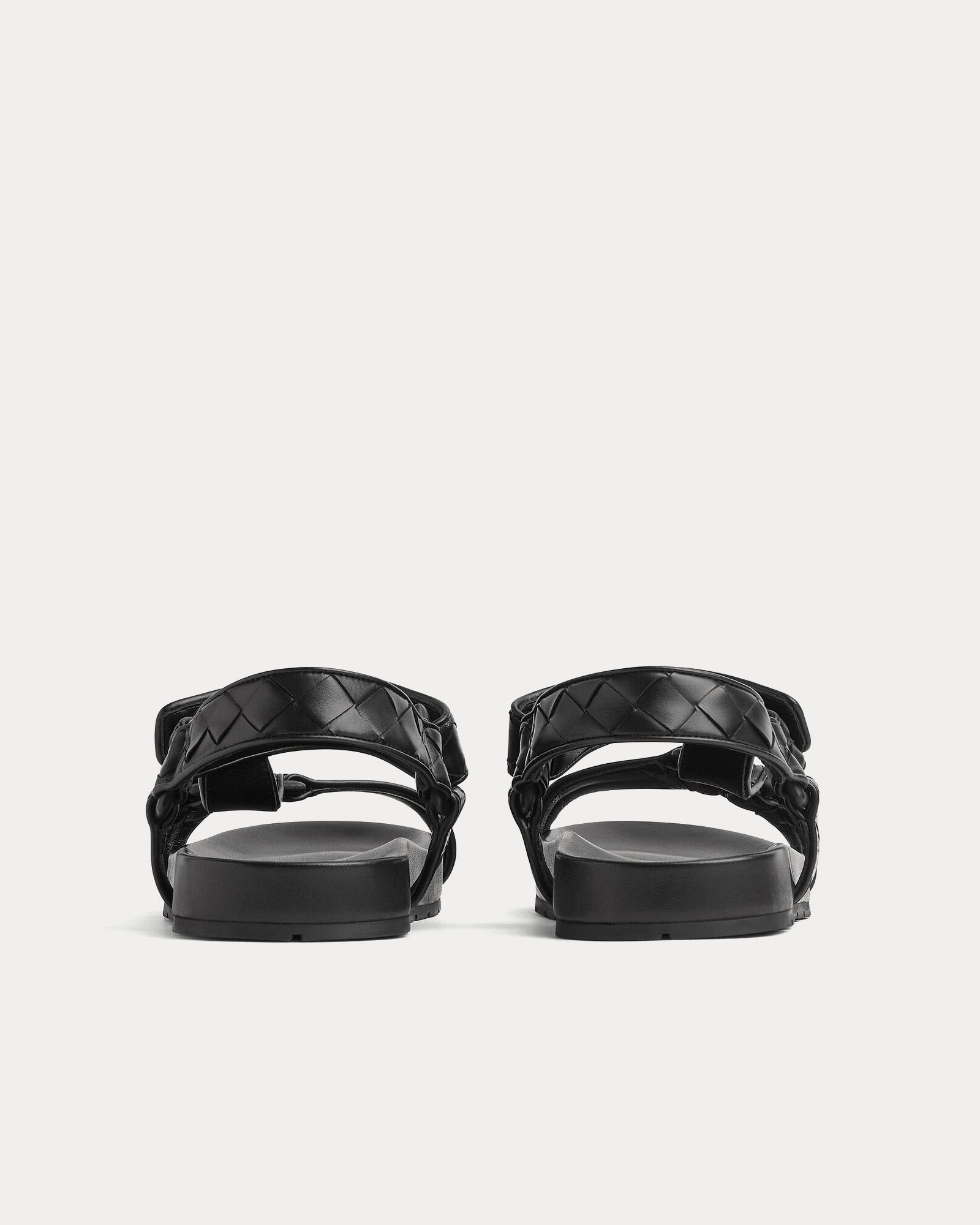 Bottega Veneta - Trip Leather Black Sandals