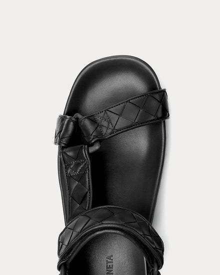 Bottega Veneta Trip Leather Black Sandals - 4