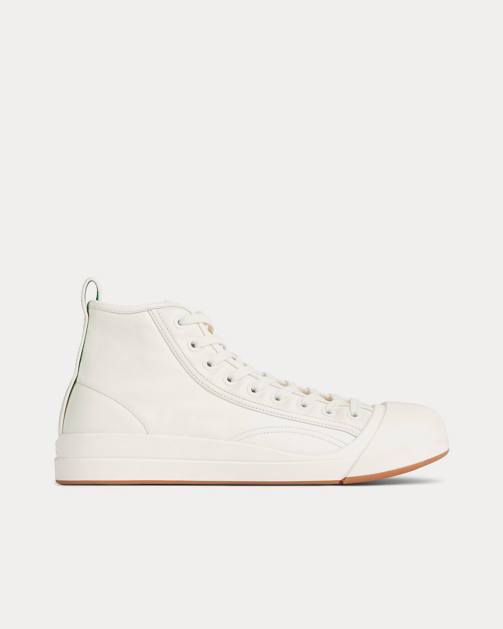 Bottega Veneta Unisex Vulcan Calfskin Leather Optic White High Top