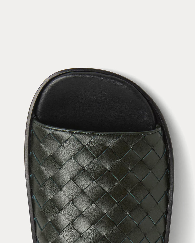 Bottega Veneta Wave Dark Green Mule Sandals - 4