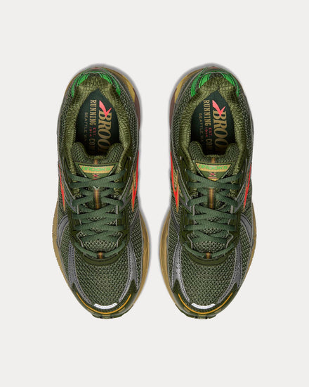 Brooks Running Adrenaline GTS 10 Bronze Green / Raffia / Coral Low Top Sneakers - 2