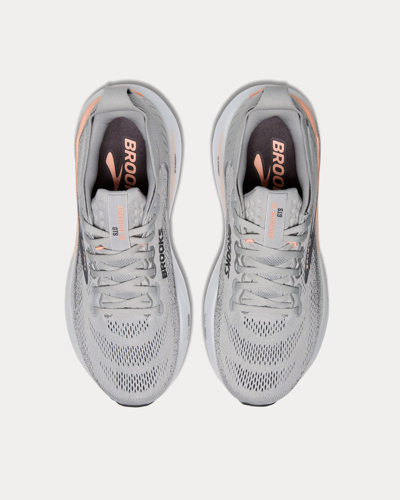 Brooks Running Adrenaline GTS 25 Grey / Blackened Pearl / Coral Running Shoes - 2