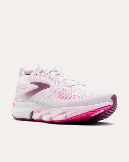 Brooks Running Glycerin Flex White / Cyber Pink / Argyle Running Shoes - 3