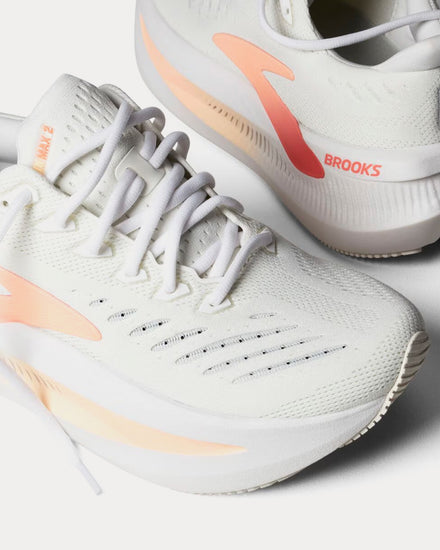Brooks Running Glycerin Max 2 White / Coral / Peach Running Shoes - 6