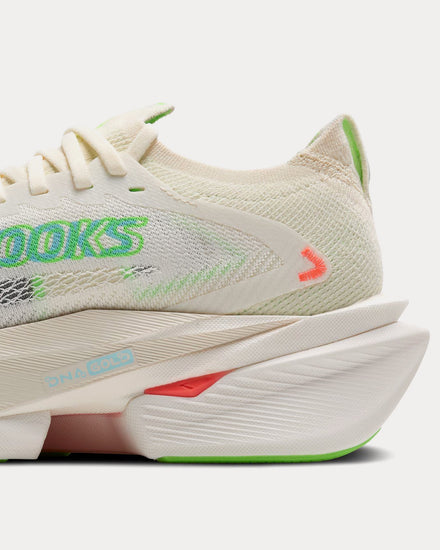 Brooks Running Hyperion Max 3 Coconut / Green Gecko / Pink Clay Running Shoes - 5