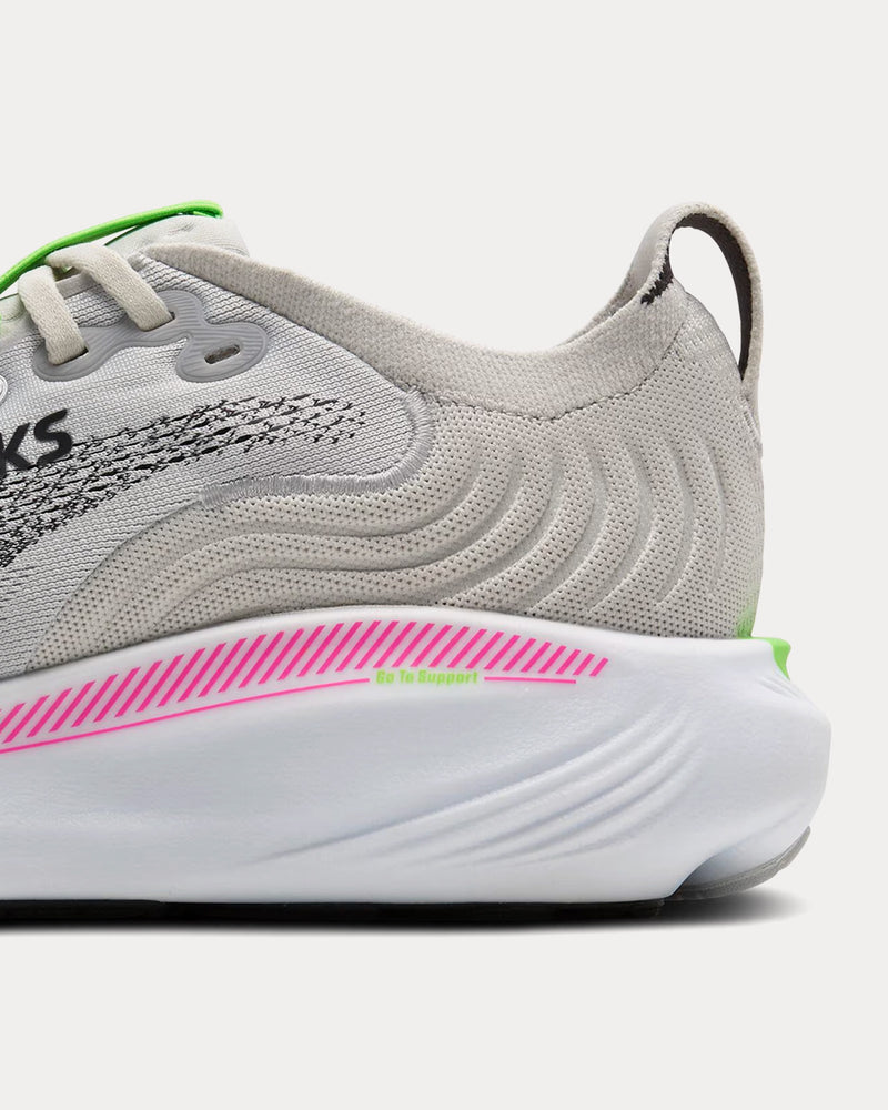 Brooks Running Adrenaline GTS 25 Oyster / Pink / Green Running Shoes - 3