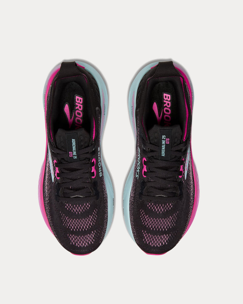 Brooks Running Adrenaline GTS 25 Black / Cyber Pink / Iced Aqua Running Shoes - 2