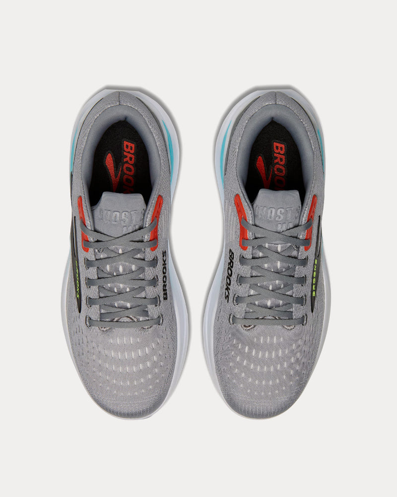 Brooks Running Ghost Max 3 Primer Grey / Antarctica / Red Running Shoes - 2