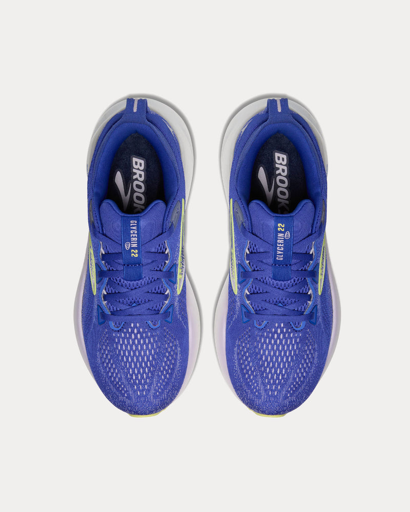Brooks Running Glycerin 22 Amparo Blue / Hyper Iris / Yellow Running Shoes - 2