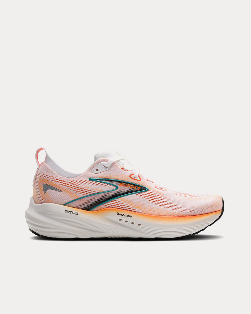 Brooks Running Glycerin 22 White / Orange / Green Blue Slate Running Shoes - 1