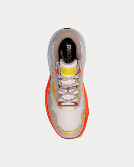 Brooks Running Caldera 7 White Sand / Chateau Gray / Yellow Running Shoes - 2