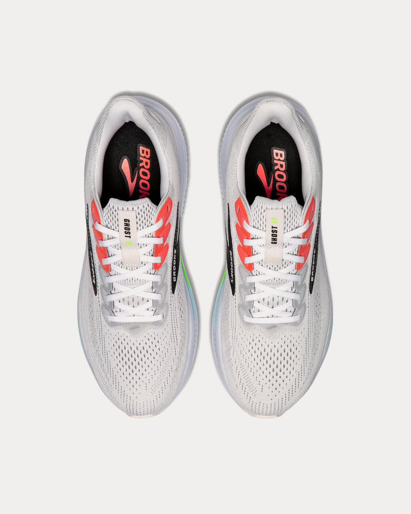 Brooks Running Ghost 17 White / Pink Clay / Gecko Running Shoes - 2