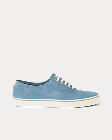 Brunello Cucinelli Reversed Calfskin Azure Low Top Sneakers