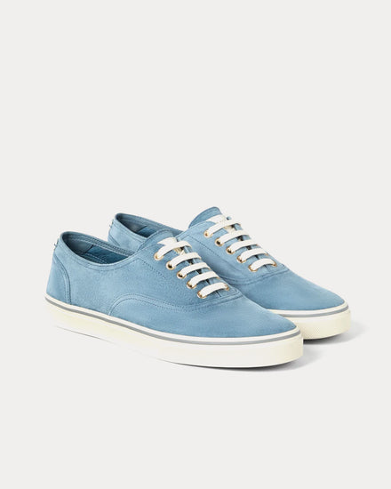 Brunello Cucinelli Reversed Calfskin Azure Low Top Sneakers - 2