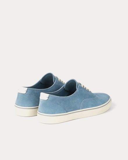 Brunello Cucinelli Reversed Calfskin Azure Low Top Sneakers - 3