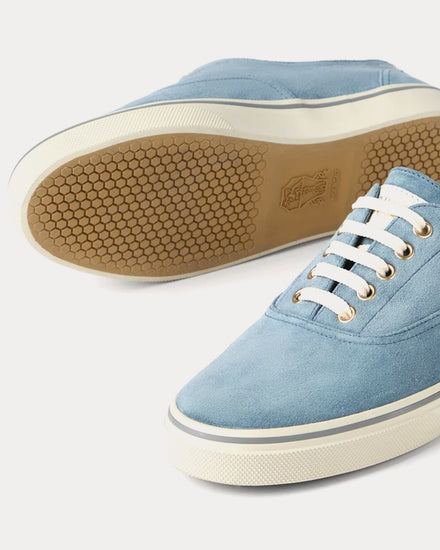 Brunello Cucinelli Reversed Calfskin Azure Low Top Sneakers - 4