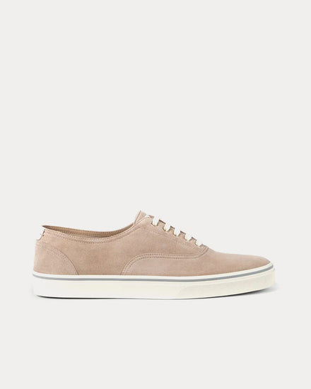 Brunello Cucinelli Reversed Calfskin Beige Low Top Sneakers - 1