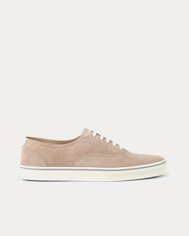 Brunello Cucinelli Reversed Calfskin Beige Low Top Sneakers