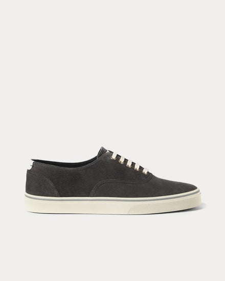 Brunello Cucinelli Reversed Calfskin Lignite Grey Low Top Sneakers - 1