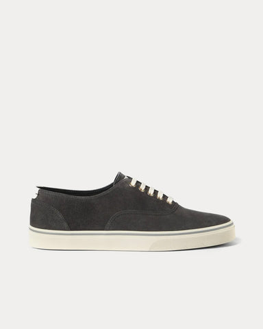 Brunello Cucinelli Reversed Calfskin Lignite Grey Low Top Sneakers