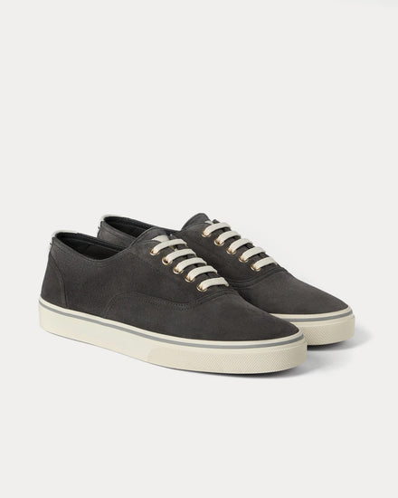 Brunello Cucinelli Reversed Calfskin Lignite Grey Low Top Sneakers - 2