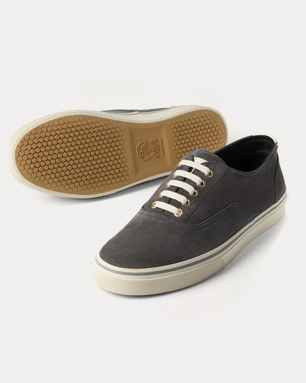 Brunello Cucinelli Reversed Calfskin Lignite Grey Low Top Sneakers - 4