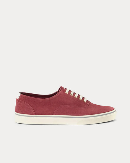 Brunello Cucinelli Reversed Calfskin Red Low Top Sneakers - 1