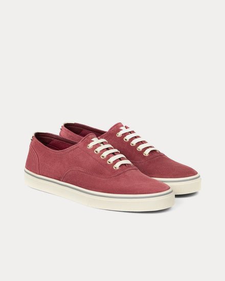 Brunello Cucinelli Reversed Calfskin Red Low Top Sneakers - 2