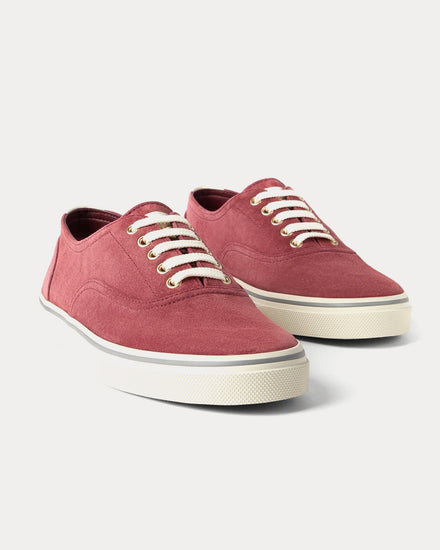 Brunello Cucinelli Reversed Calfskin Red Low Top Sneakers - 4
