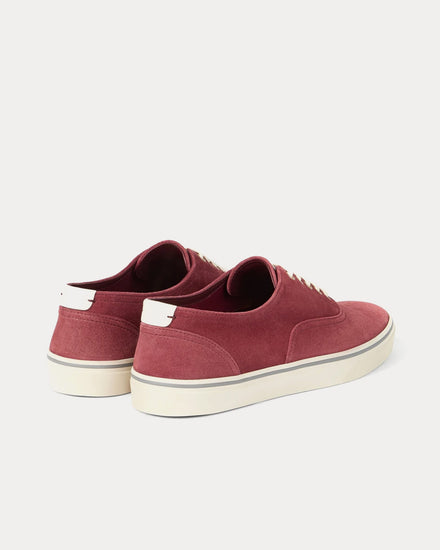 Brunello Cucinelli Reversed Calfskin Red Low Top Sneakers - 3