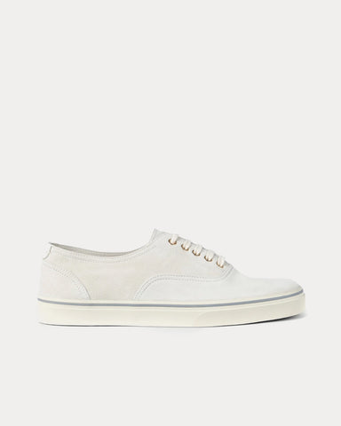 Brunello Cucinelli Reversed Calfskin White Low Top Sneakers