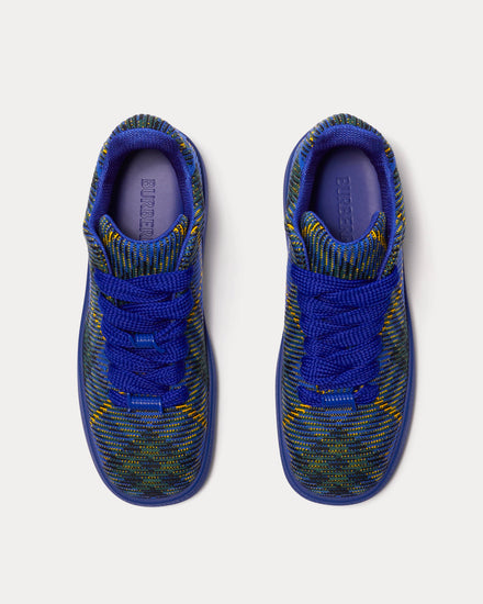 Burberry Box Check Knit Bright Navy Low Top Sneakers - 2