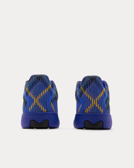 Burberry Box Check Knit Bright Navy Low Top Sneakers - 3