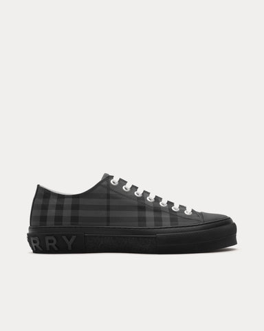 Burberry Check Nylon Blend Iron Grey Low Top Sneakers