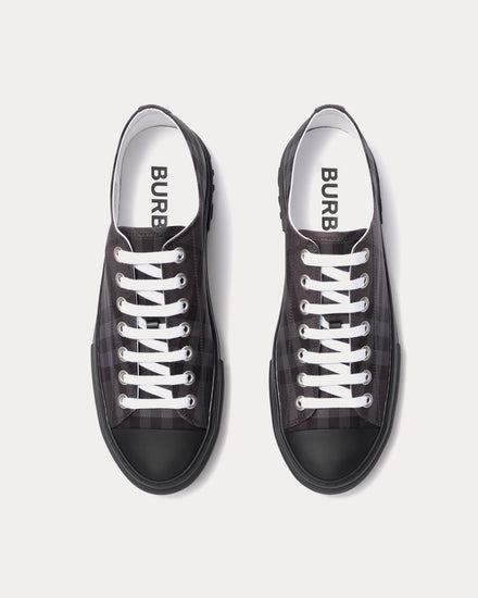Burberry Check Nylon Blend Iron Grey Low Top Sneakers - 2