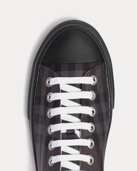 Burberry Check Nylon Blend Iron Grey Low Top Sneakers - 5