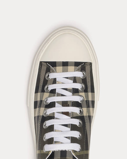 Burberry Check Nylon Blend Thicket Brown Low Top Sneakers - 5
