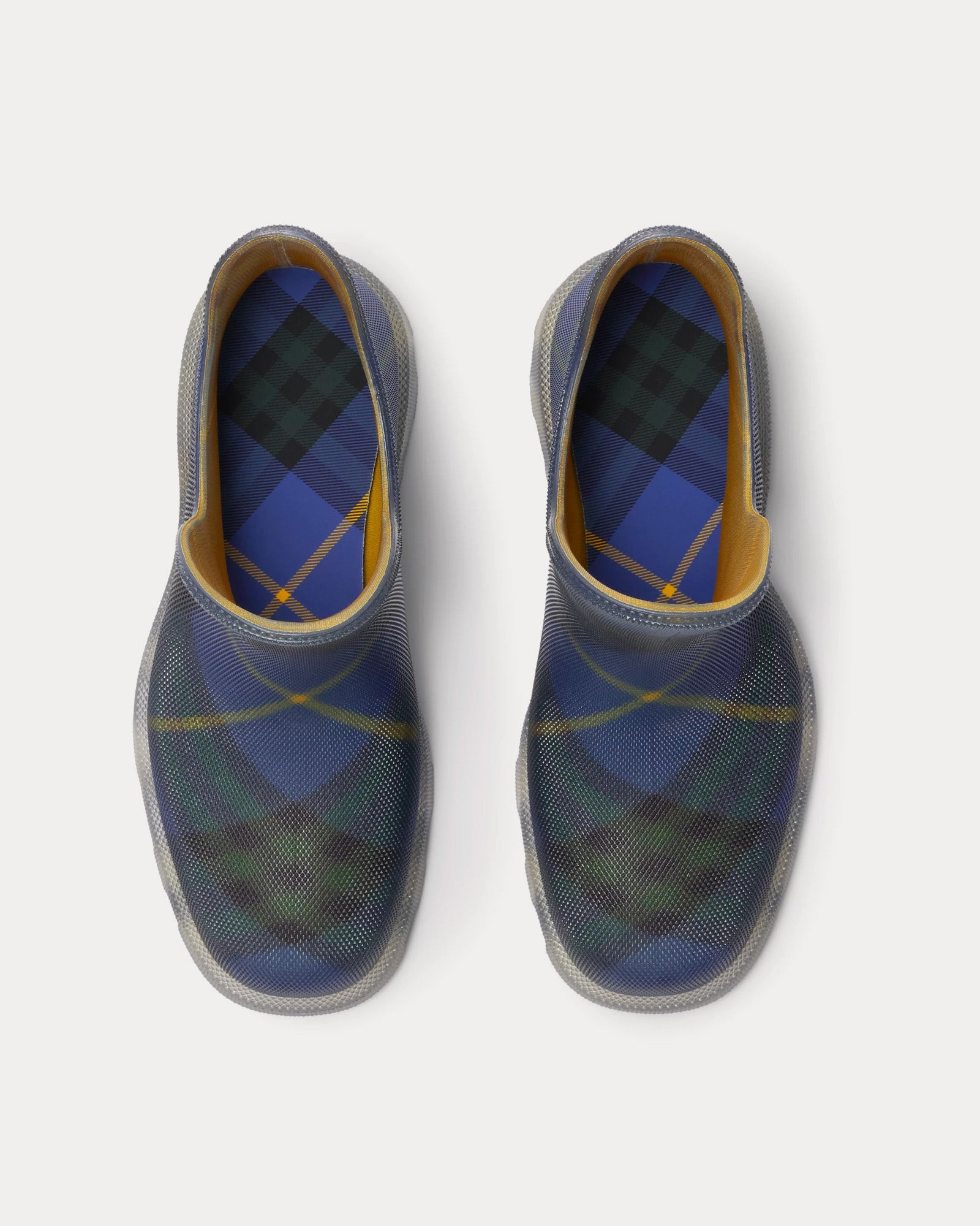 Burberry - Check Rubber Marsh Bright Navy Low Boots