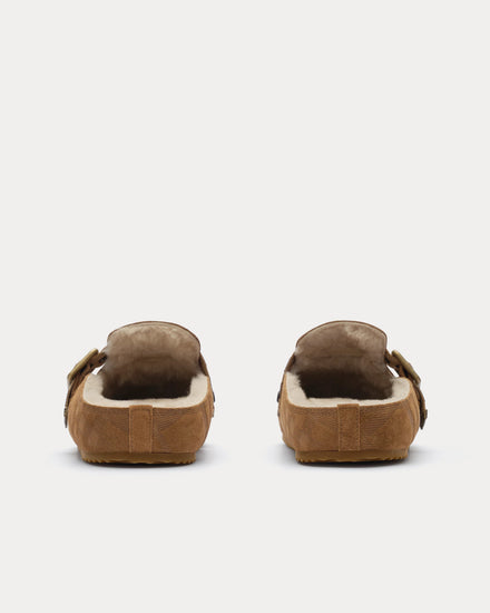 Burberry Urchin Check Shearling Jute Beige Clogs - 4